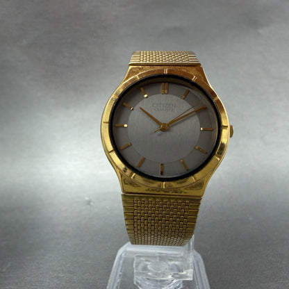 Citizen CQ Watch Men 31mm Gray Dial Gold Tone Round 6031-K06584 New Battery5