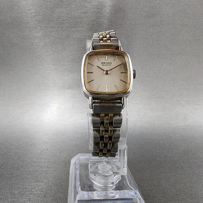 Seiko Watch Women 19mm Silver Dial Silver Tone Square 54205029 New Battery5