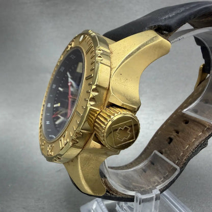 Invicta Specialty GMT Watch Men 50mm Black Dial Gold Tone Date F0058 New Battery2