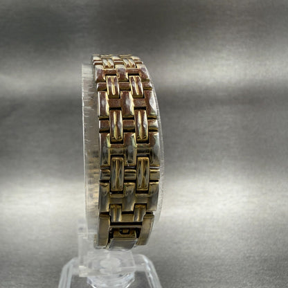 Seiko Tank Watch Women 13mm Champagne Dial Gold Tone 2e20-7021 New Battery 45676