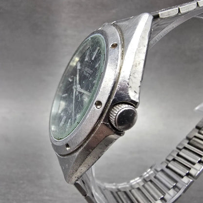 Orient Watch Men 38mm Black Dial Silver Tone Daydate Round 589613-70 READ NewBat2