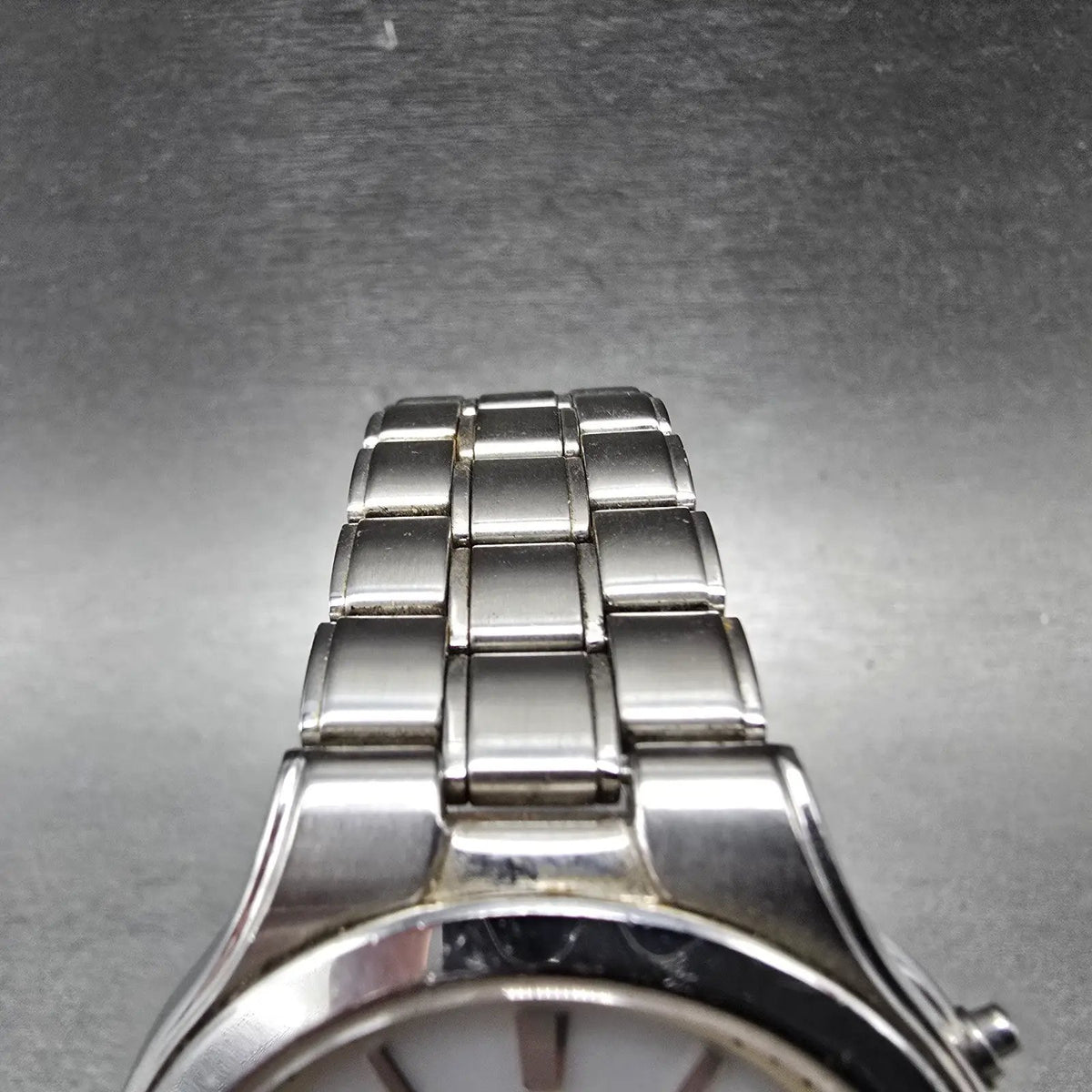Seiko Solar Watch Men 38mm White Dial Silver Tone Date Atomic 7B22-0AK0 READ!!!!5