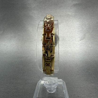 Elgin Watch Women 18mm MOP Dial Gold Tone Oval EG8074 Diamond New Battery GT767