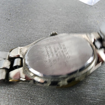 Seiko Watch Women 20mm White Dial Two Tone Oval 1n006F80 New Battery Vintage9