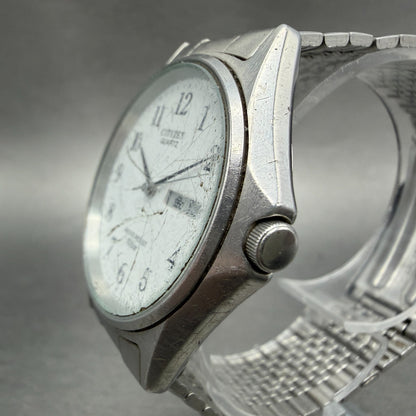 Citizen Watch Men 35mm White Dial Silver Tone Daydate Round 5500-F50131 New Batt2