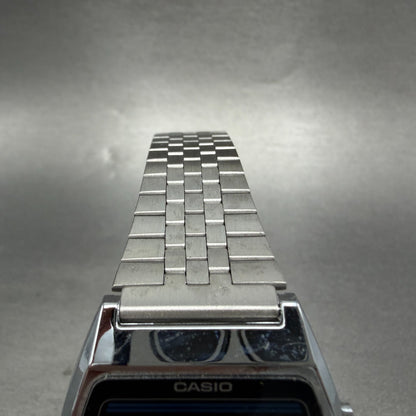Casio B612 Watch Men 35mm Digital Black Dial Silver Tone Octagon New Battery VTG4