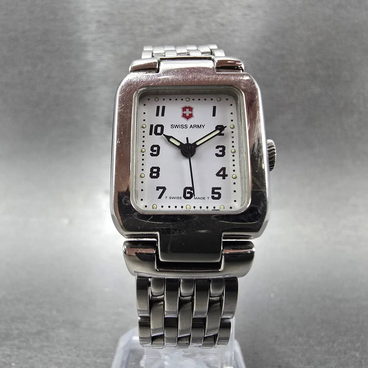 Victorinox Swiss Army Tank Watch Women 20mm White Dial Steel VTG PARTS6