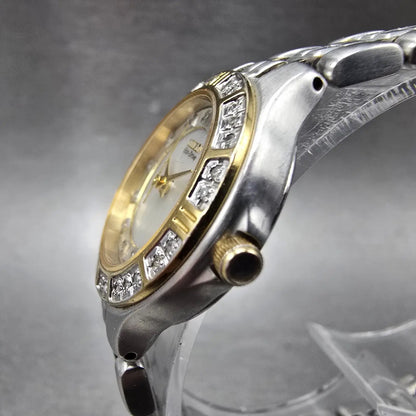 Citizen Eco-Drive Lucca Watch Women 25mm MOP Dial Two Tone Date Diamonds Runs L2