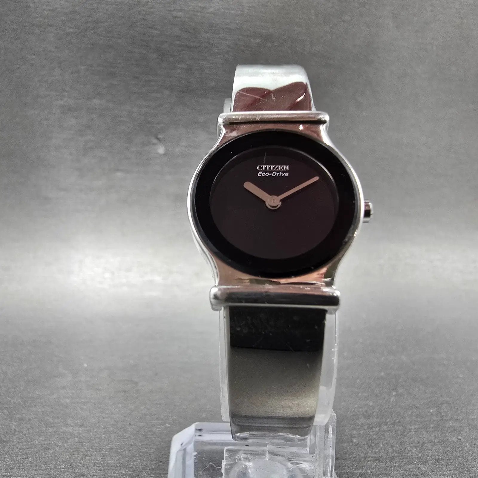 Citizen Eco-Drive Watch Women 22mm Black Dial Silver Tone B023-S053188 Runs5