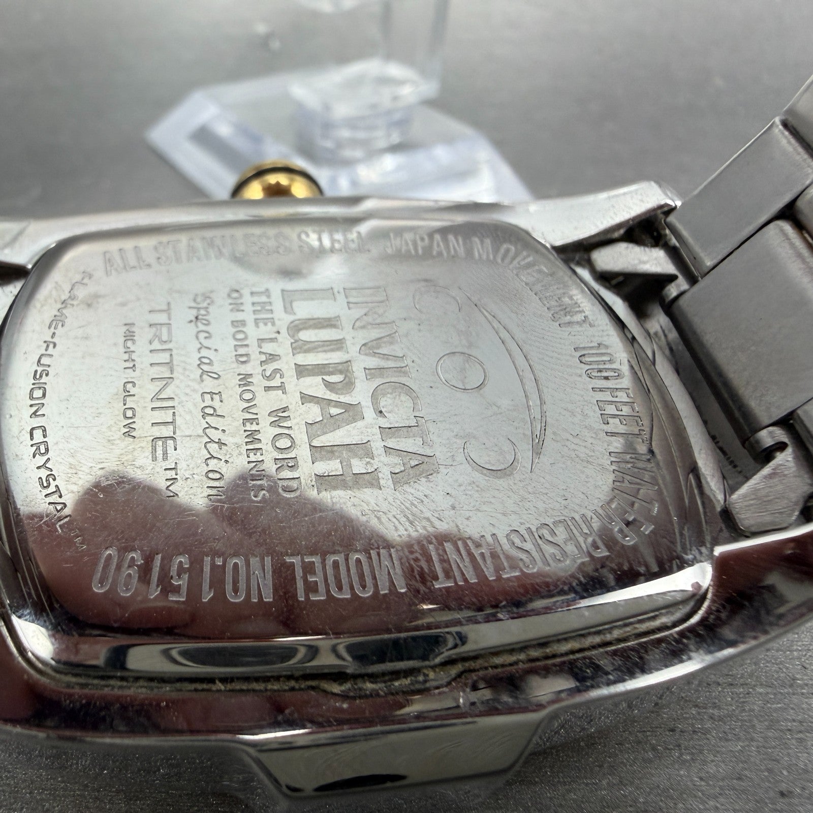 Invicta Lupah Watch Men 47mm Champagne Dial Two Tone Rectangle 15190 New battery9