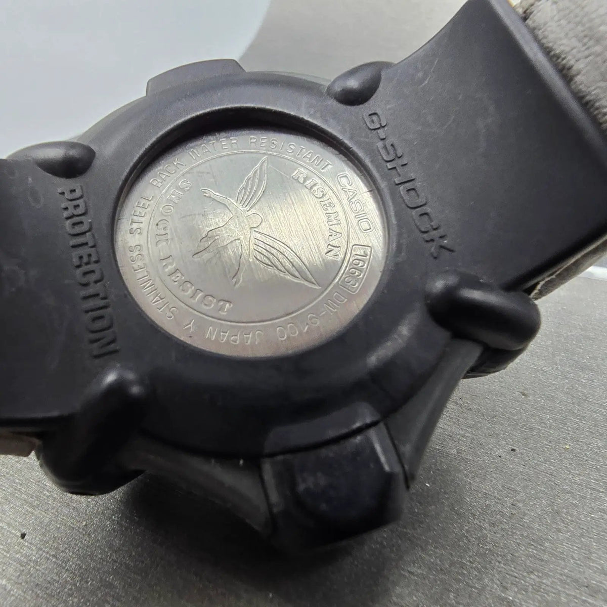 Casio G-Shock Riseman DW-9100 Watch Men 54mm Black Alarm Chronograph New battery9