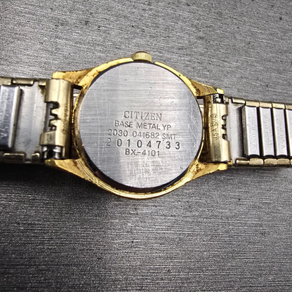 Citizen Seven Watch Women 22mm Gold Dial Gold Tone Round 2030-041682 New Battery10