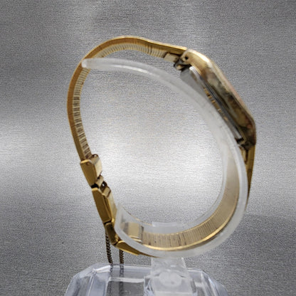 Seiko Watch Women 20mm White Dial Gold Tone Rectangle 2621-5120 New Battery