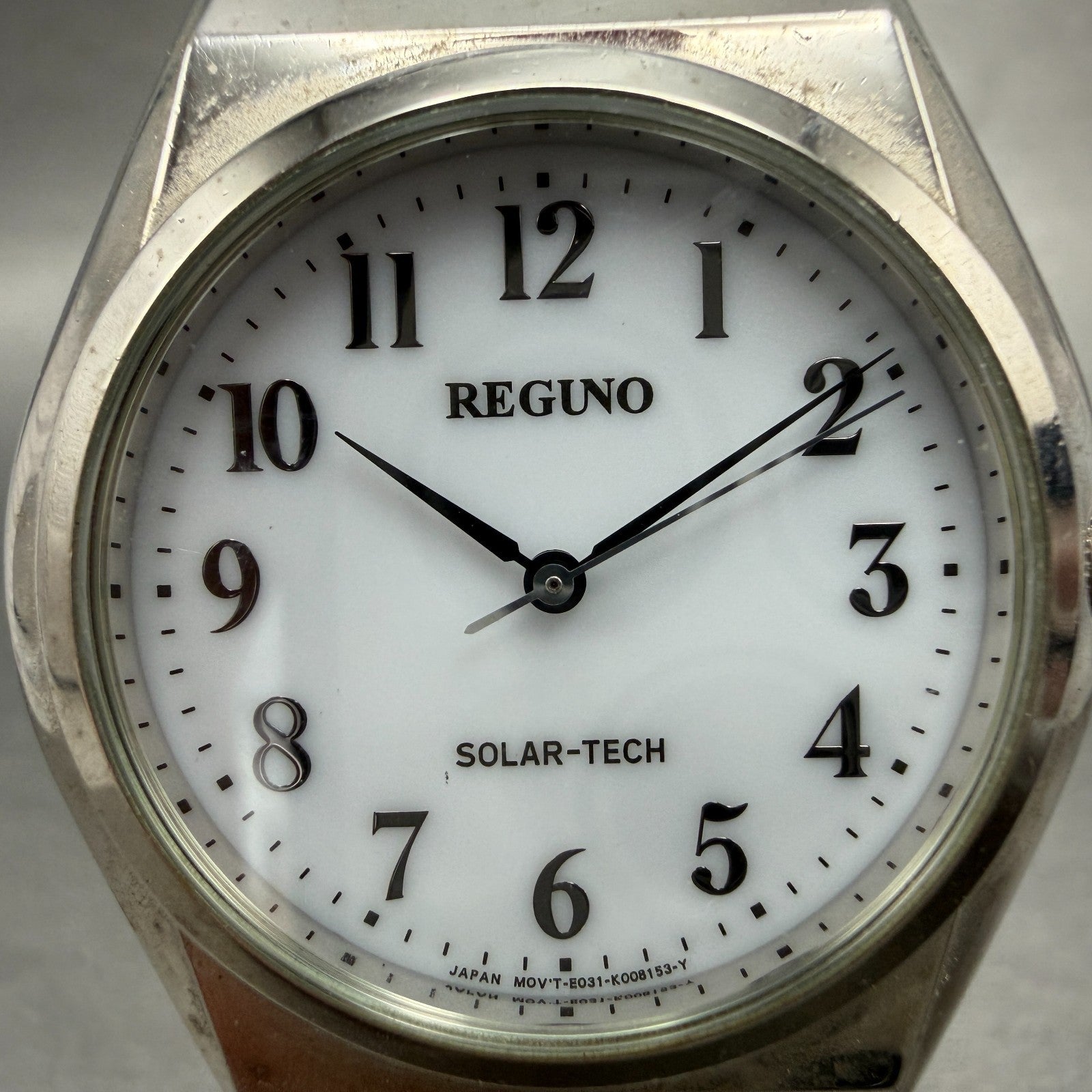 Citizen Reguno Solar Watch Men 35mm White Dial Silver Tone E031-K005418 Runs1