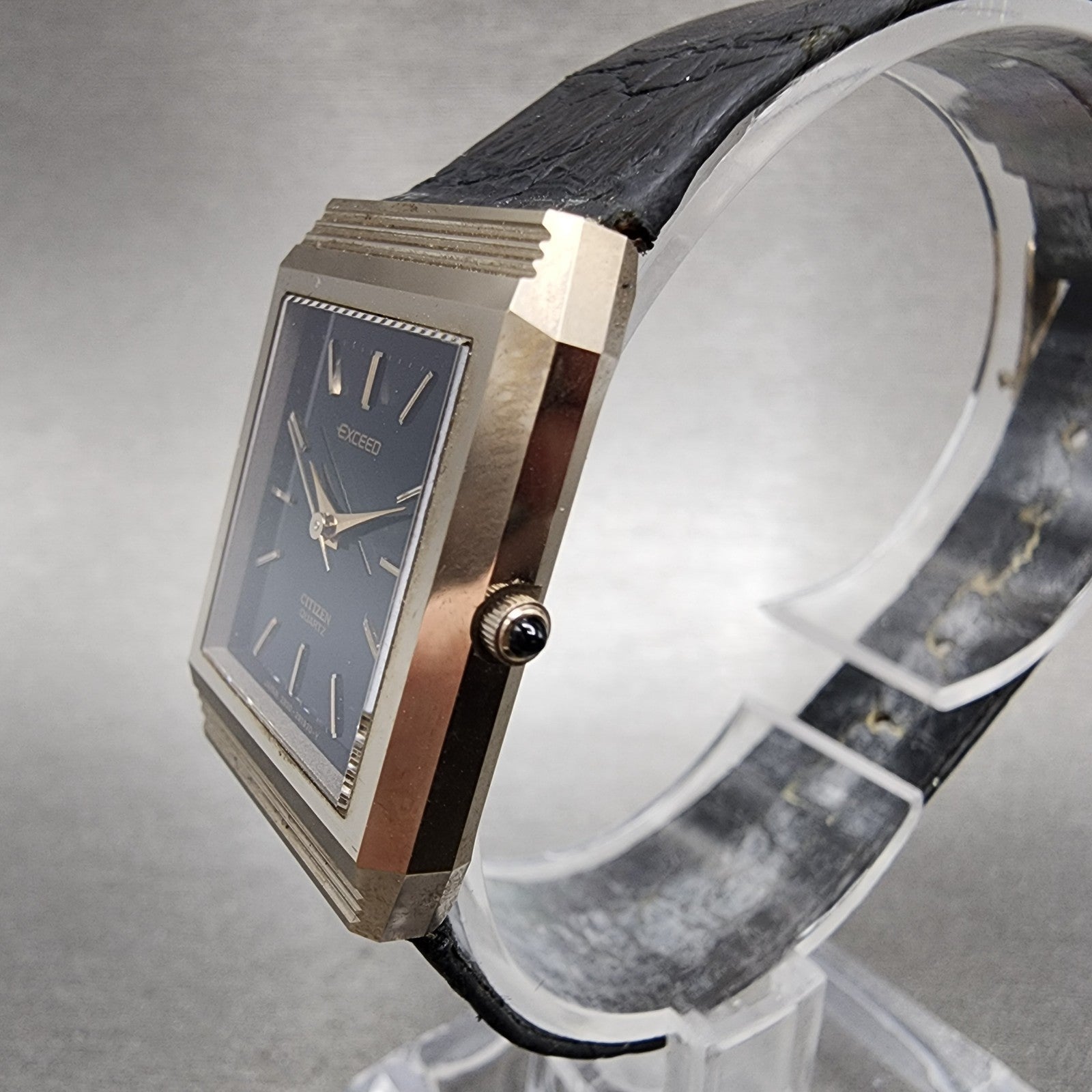 Citizen Exceed Tank Watch Women 23mm Black Dial Bronze Tone Rectangle New Batt3