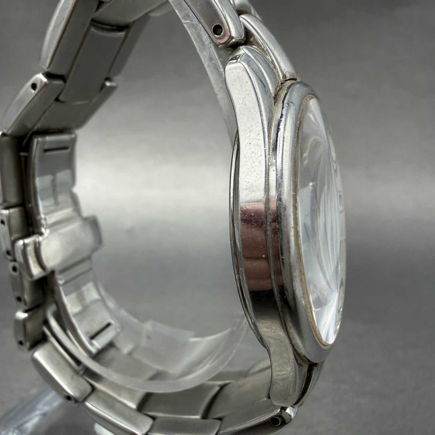 Fendi Orologi Watch Men 35mm Silver Dial Silver Tone Date Round 061-036 New Batt3