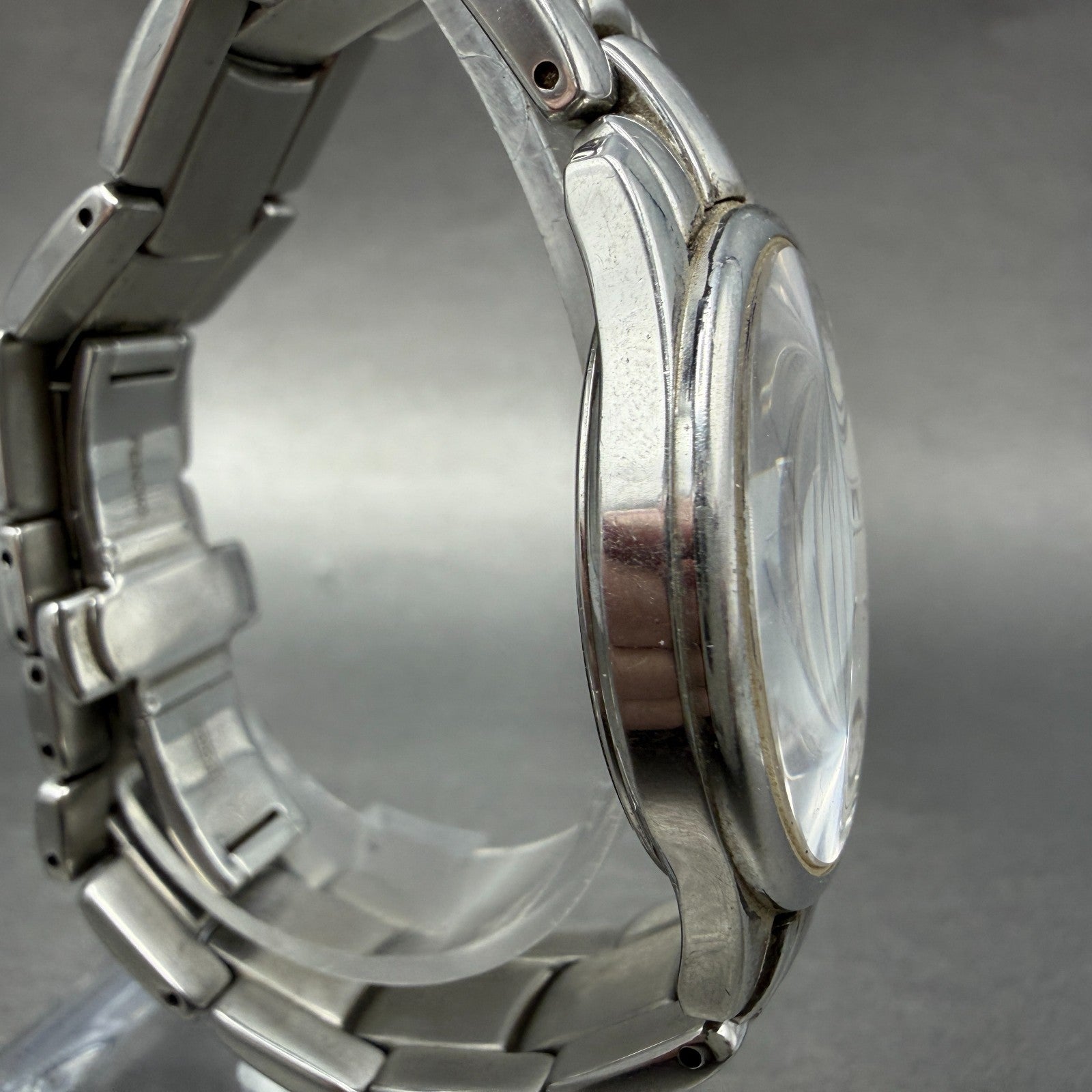 Fendi Orologi Watch Men 35mm Silver Dial Silver Tone Date Round 061-036 New Batt3
