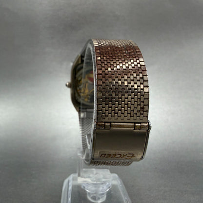 Citizen Exceed Watch Men 29mm Champagne Dial Rose Gold Tone Rectangle 7120 PARTS8