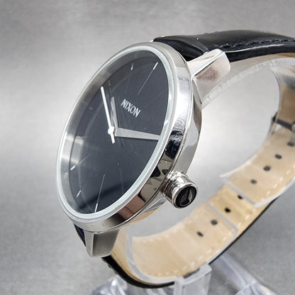 Nixon The Kensington Watch Women 37mm Black Dial Steel Round New Battery2