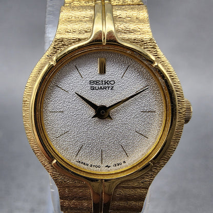 Seiko Watch Women 19mm Silver Dial Gold Tone Round 2y000180 New Battery1