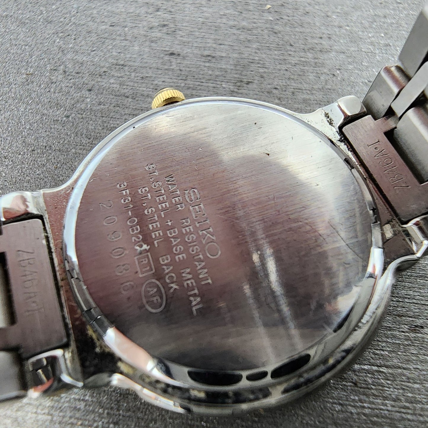 Seiko Exceline Watch Women 24mm Cream Dial Two Tone 3F310B20 New Battery Round9