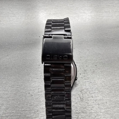 Casio B640W Digital Watch Men 35mm Black Dial Black Tone Chrono Alarm New Batt7