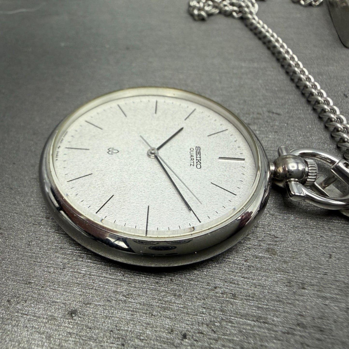 Seiko Pocket Watch Men 37mm Silver Dial Silver Tone Round 2621-0120 New Battery4