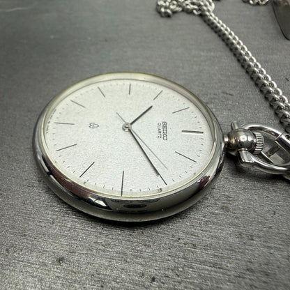 Seiko Pocket Watch Men 37mm Silver Dial Silver Tone Round 2621-0120 New Battery4