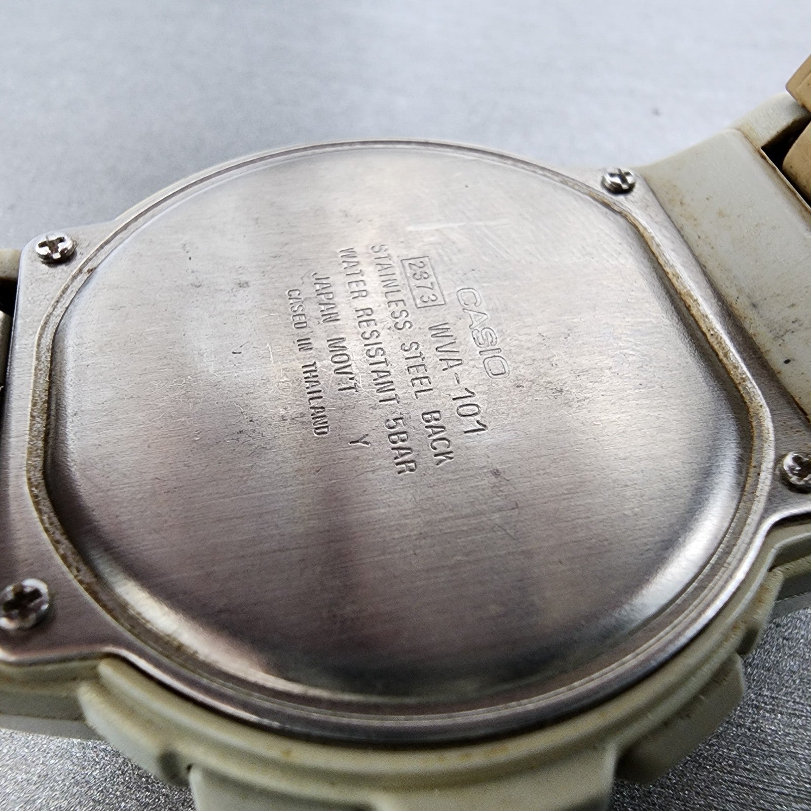 Casio Waveceptor WVA101 Watch Men 42mm Analog Digital Silver Tone Round New Bat9