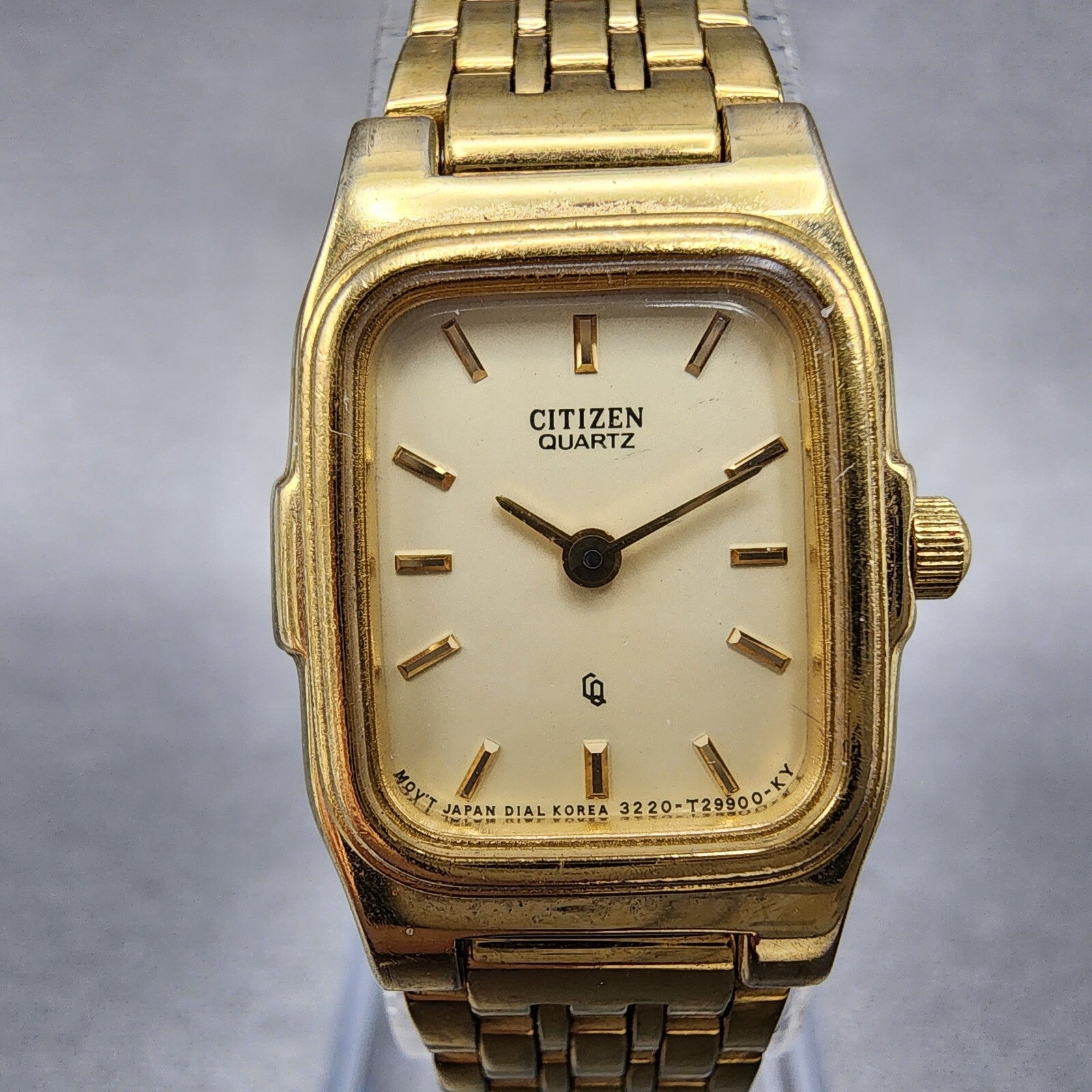 Citizen CQ Tank Watch Women 18mm Cream Dial Gold Tone Rectangle New Battery1
