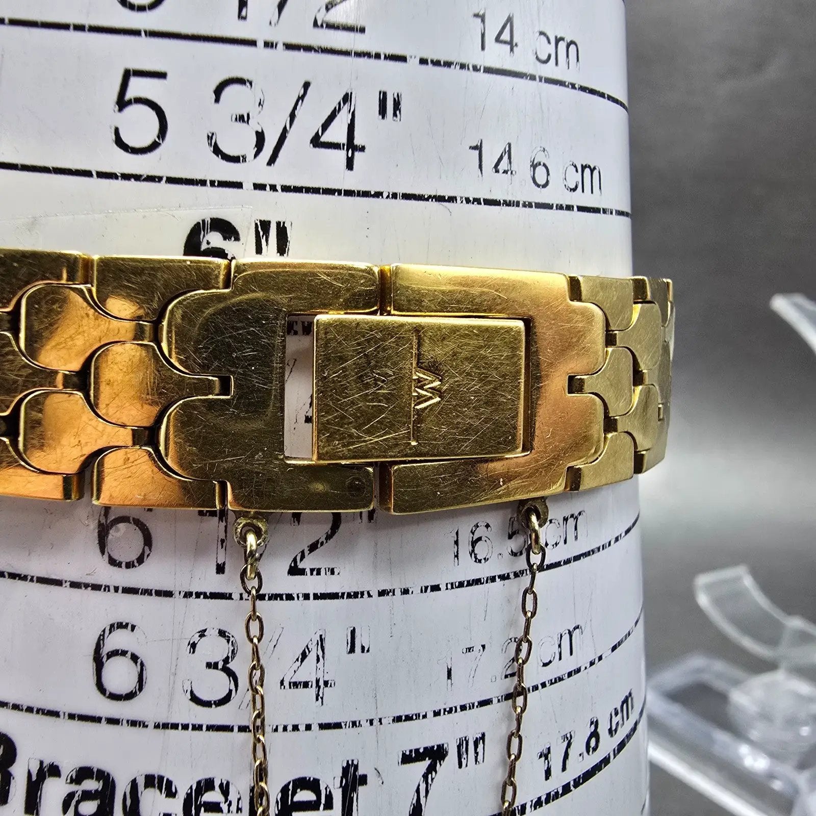 Wittnauer Tank Watch Women 19mm Champagne Dial Gold Tone Diamond Bezel New Batt10