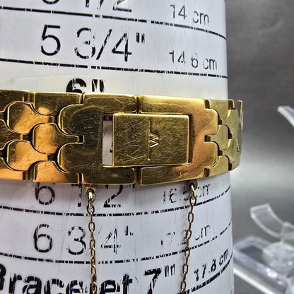 Wittnauer Tank Watch Women 19mm Champagne Dial Gold Tone Diamond Bezel New Batt10