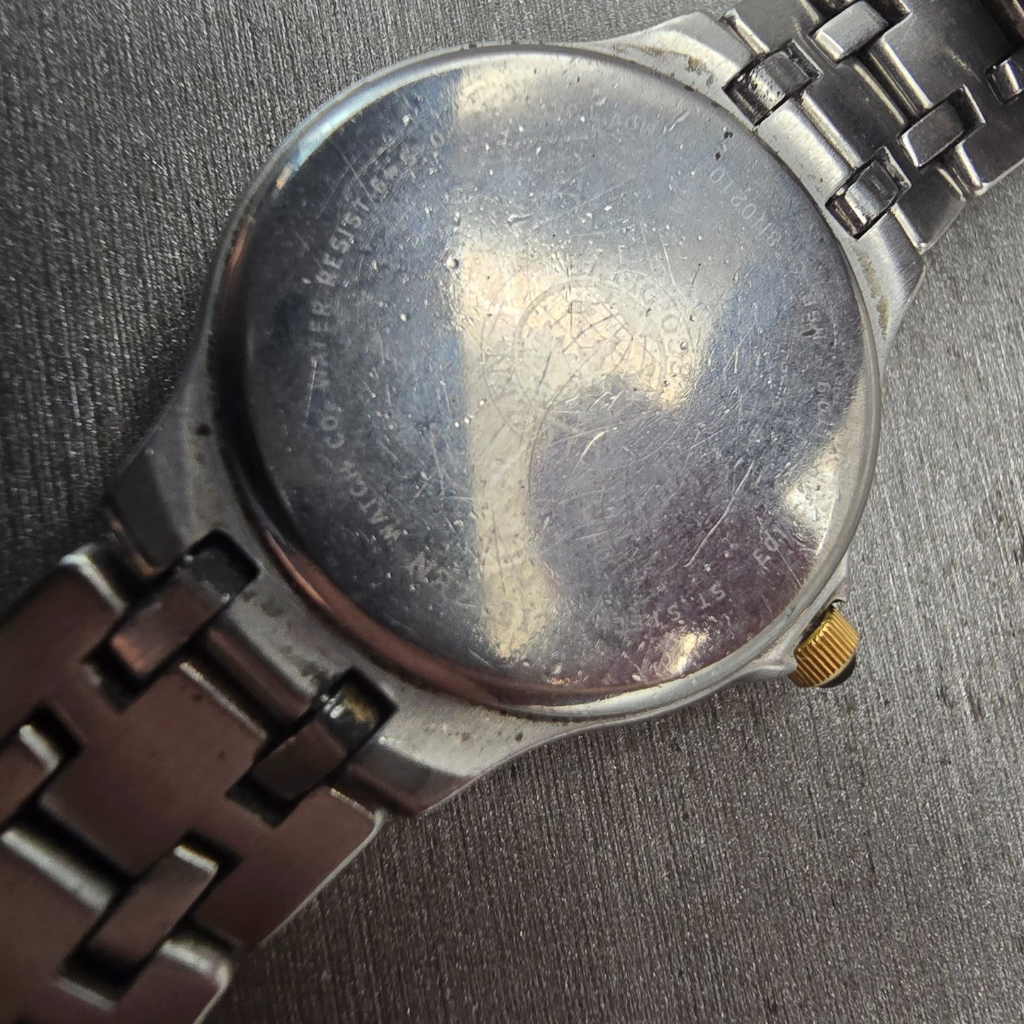 Citizen Eco-Drive Watch Women 25mm MOP Dial Two Tone Date Diamonds E011 Works10