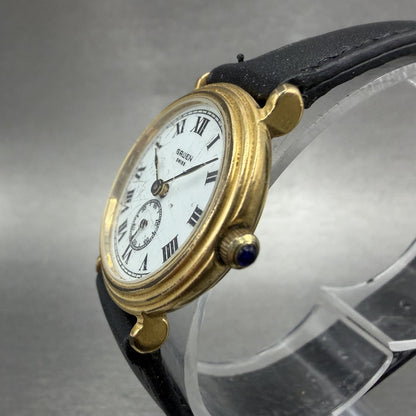 Gruen Watch Women 26mm White Dial Gold Tone Small Seconds Round New Battery2