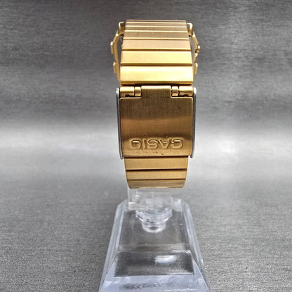 Casio DCB-611G Calculator Watch Men 33mm Gold Tone Chrono Alarm New Battery7