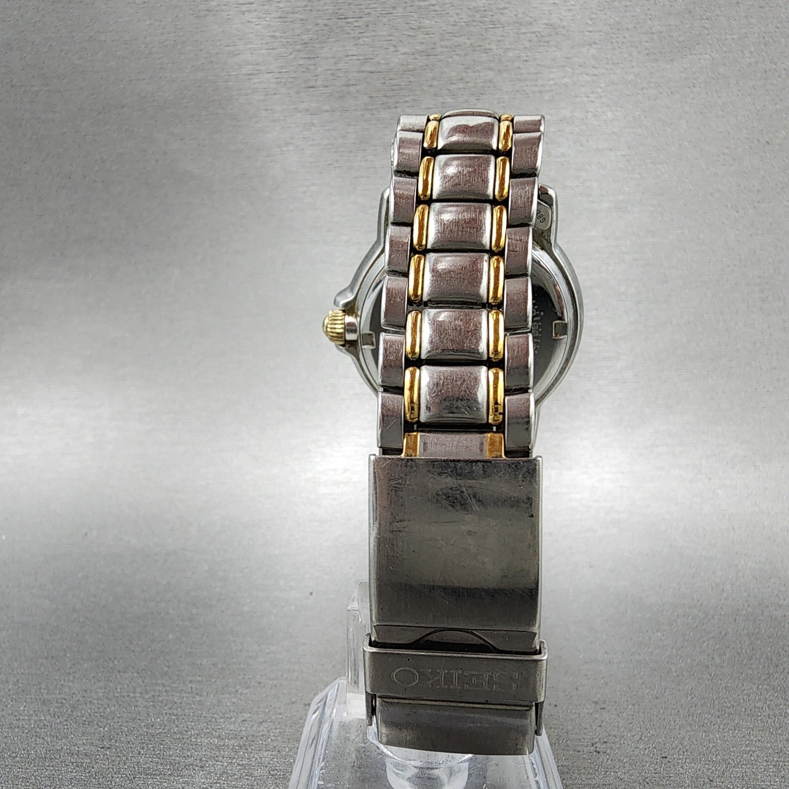 Seiko Scuba Watch Men 37mm Champagne Dial Two Tone Date 5h256070 New Battery7