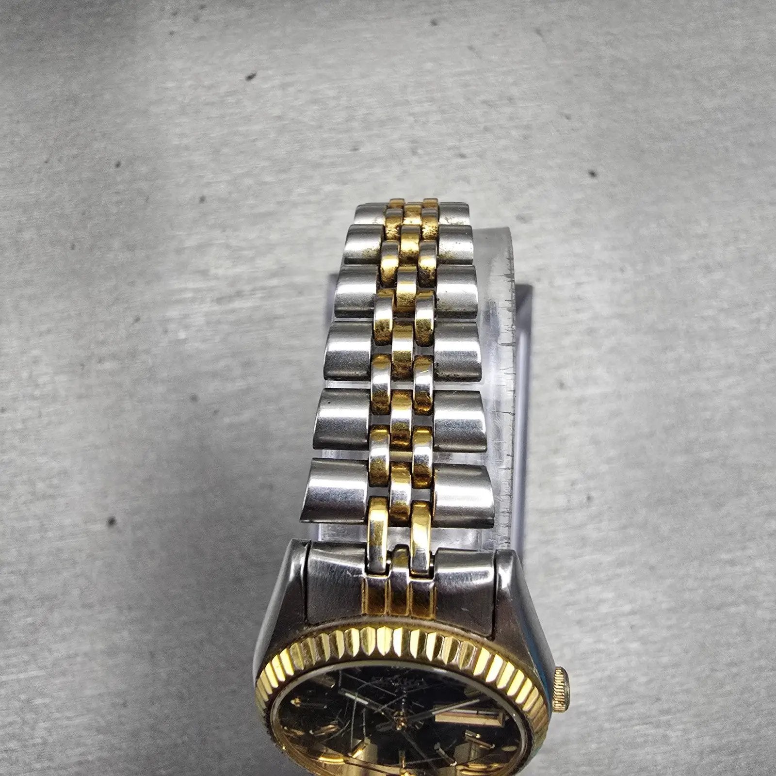 Seiko Watch Women 24mm Black Dial Two Tone Daydate Round 7N83-0049 New Battery4