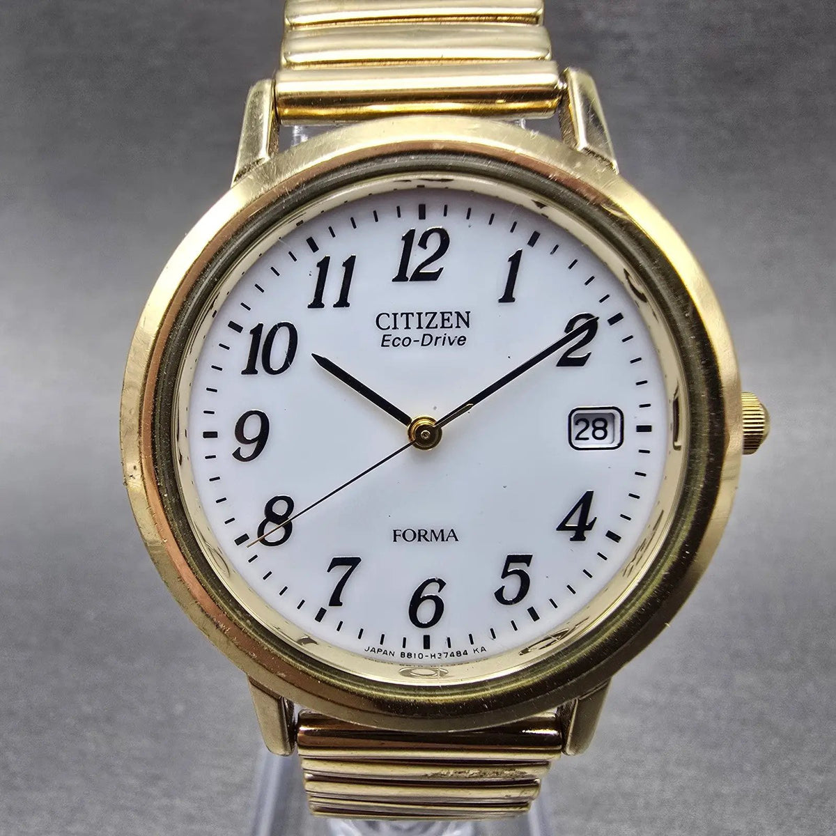 Citizen Forma Eco-Drive Watch Men 34mm White Dial Gold Round B810-H22331 Runs0