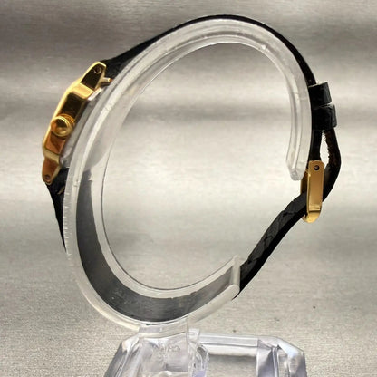 Citizen CQ Watch Women 17mm Black Dial Gold Tone Rectangle 3220-893476 New Batt6