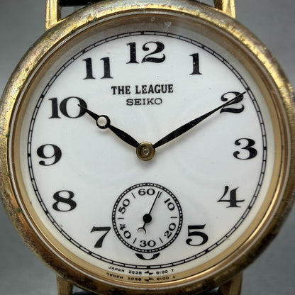 Seiko The League Watch Unisex 31mm White Dial Gold Tone 2G28-6080 New Battery1