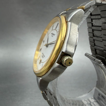 Casio Argent Watch Women 33mm White Dial Two Tone Date Round MTW-114 New battery2