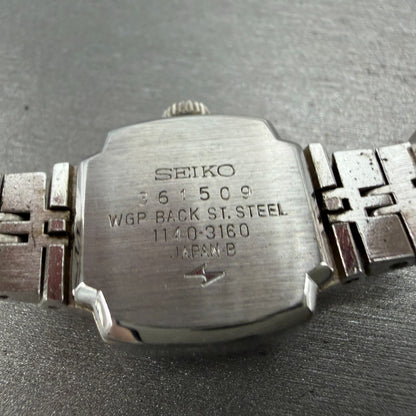 Seiko Special Watch Women 19mm Green Dial Silver Tone Manual 1140-3160 Runs9