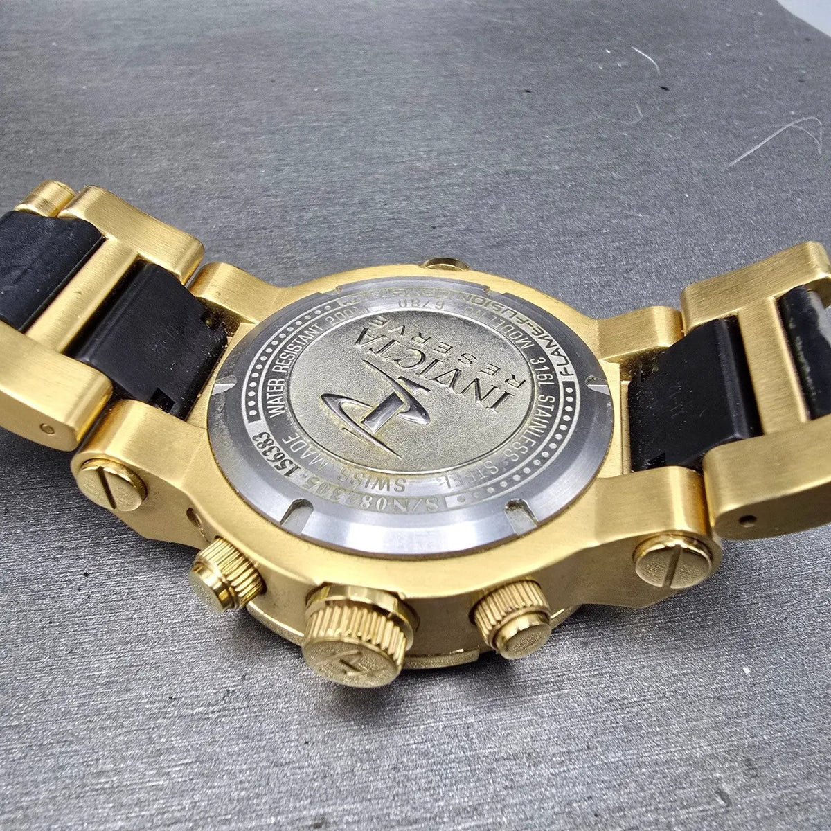 Invicta Reserve Ocean Reef Chronograph Watch Men 46mm MOP Dial Black Gold  READ!10