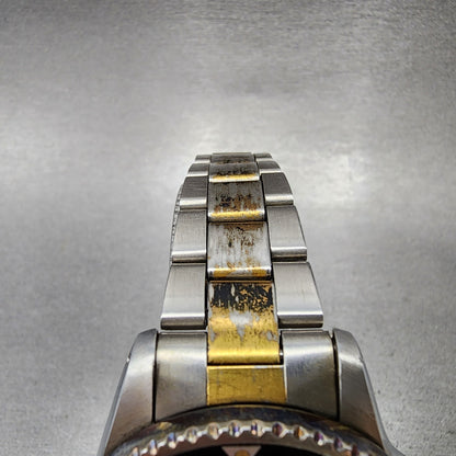 Bulova Oceanograph Automatic Watch Men 37mm Black Dial Two Tone 9243901 ETA PART