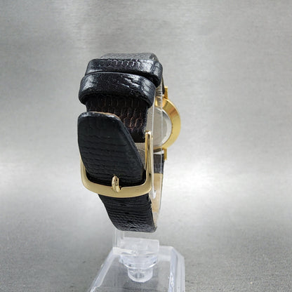 Movado Museum Watch 31mm Women Black Dial Gold Tone Round 87.45.882 New Batt ABC7