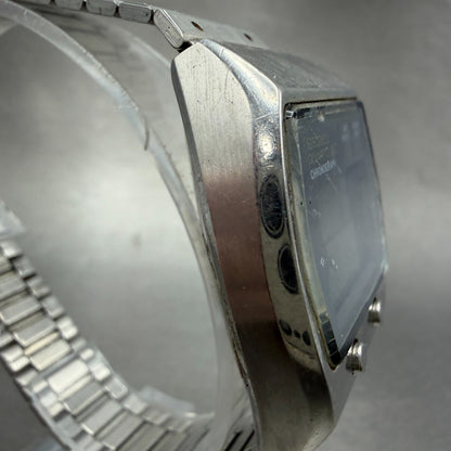 Seiko Digital Watch Men 35mm Silver Tone Chronograph 0634-5000 PARTS Vintage4