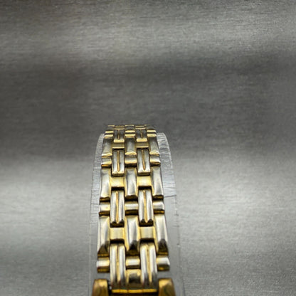 Seiko Tank Watch Women 13mm Champagne Dial Gold Tone 2e20-7021 New Battery 45673
