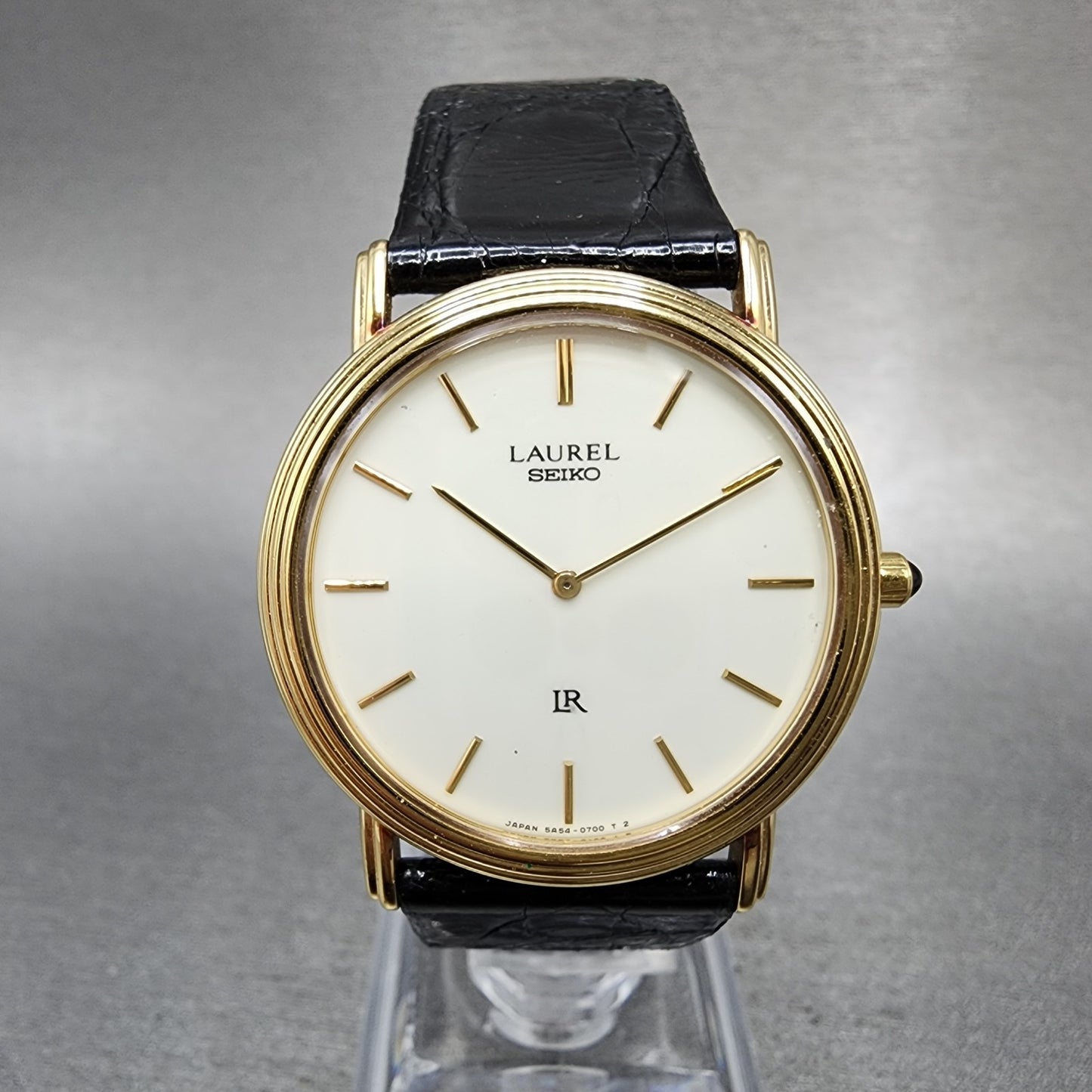 Seiko Laurel Watch Men 32mm White Dial Gold Tone 5A540340 New Battery VTG0