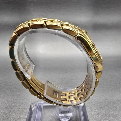 Seiko Watch Women 26mm White Dial Gold Tone Date Round V789-0369 New Battery VTG8