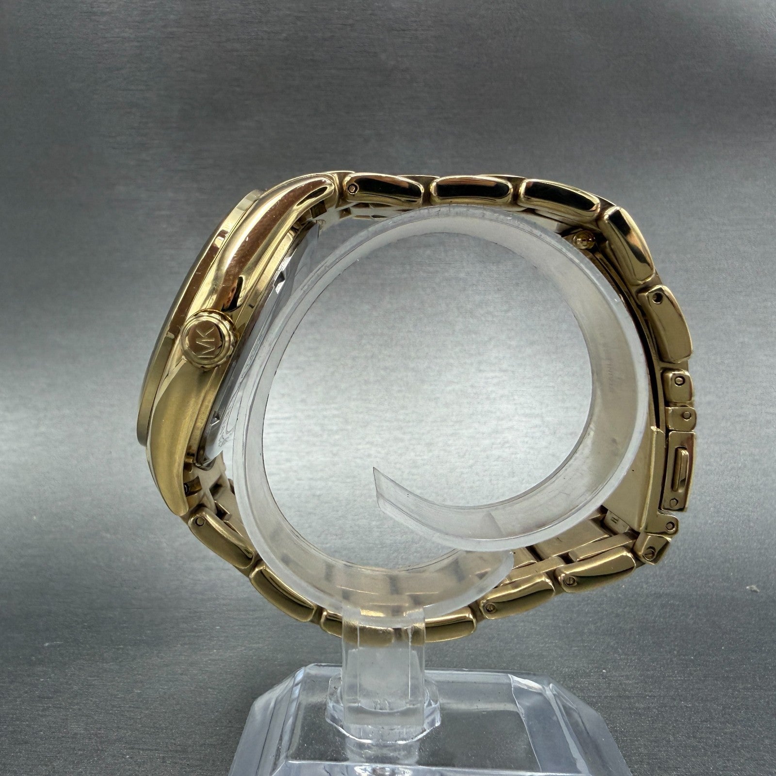 Michael Kors Watch Women 40mm MOP Dial Gold Tone Date Round MK-5310 New battery6